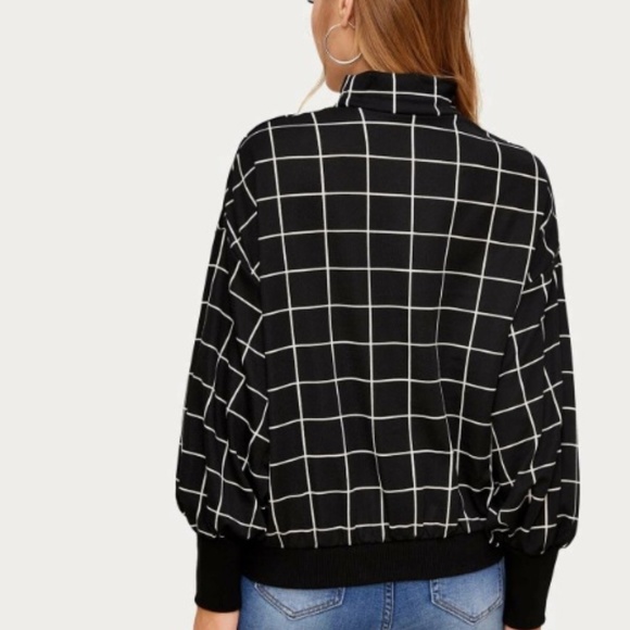 NWOT Mock-Neck Grid Pullover - Picture 2 of 2